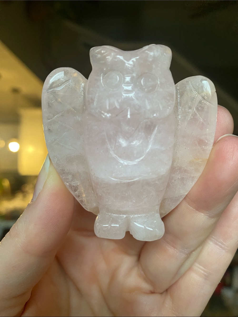 Rose Quartz Owl Figurine